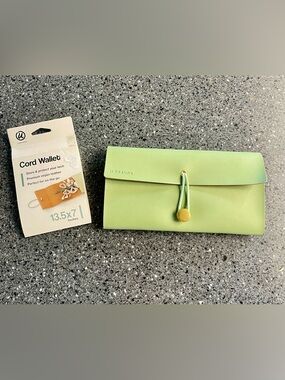 Lime Green Vegan Leather Clutch Wallet